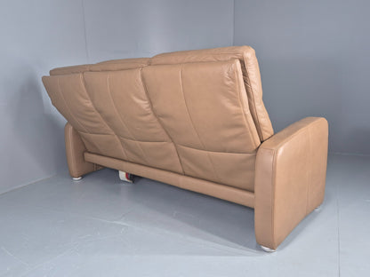 Vintage 3 Seater Leather Sofa Ergoline 1990s Retro Quality Modern Design EB11001