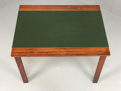 Vintage 1960s Side Table By Hans Olsen Sweden Green Leather Top EB11186