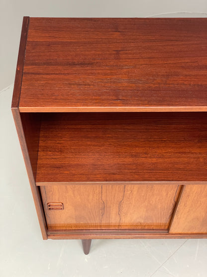 Vintage Danish 1960s Bookcase Cabinet Darkwood Sliding Mid Century Retro EB11992