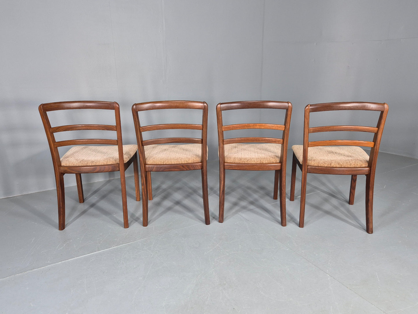 4 Vintage G Plan Dining Chairs Teak Frames Retro 1970s Original EB12175