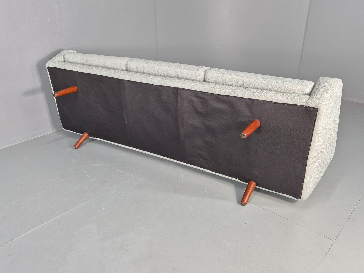 Vintage Mid Century 3 Seat Sofa New Upholstery Teak Legs 1960s EB12169
