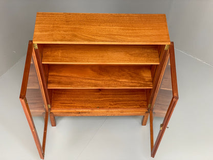 Vintage Bookcase Enham Military Glass Doors 1960s Midcentury Mahogany EB12609