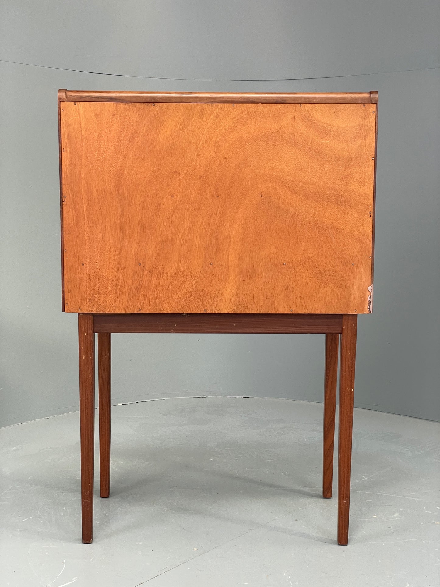 Vintage Teak Writing Desk 1950s Mid Century Retro Drop Door Solid Legs EB12295