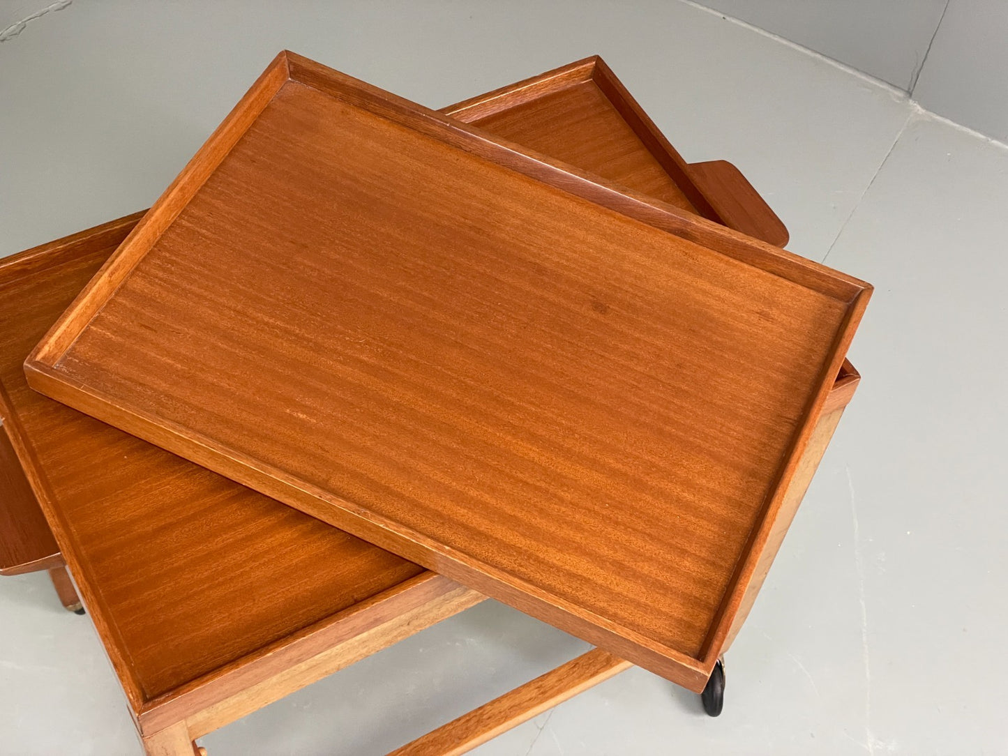 Vintage 1960s Serving Trolley Danish Formica Top Retro Adjustable EB11694 MWOO