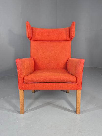 Vintage Mid Century Red Wingback Armchair Danish Design 1960s Retro EB12120