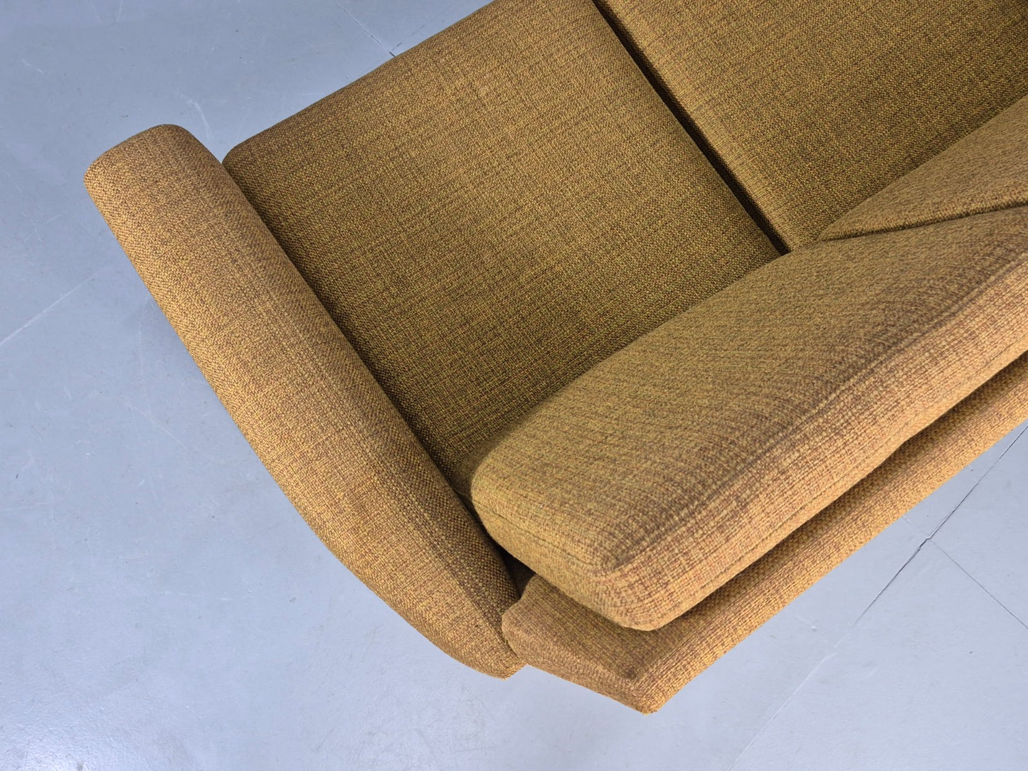 Vintage Danish 3 Seater Sofa 1960s Mid Century Retro Muted Yellow Green EB12541