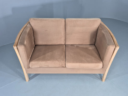 Vintage 2 seater Sofa 1980s Danish Beech Ends Retro Mid Century Modern Eb12561