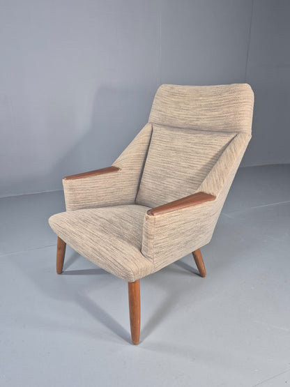 Vintage Mid Century Lounge Chair Danish Design Teak legs and Arms 1950s Retro  EB12320