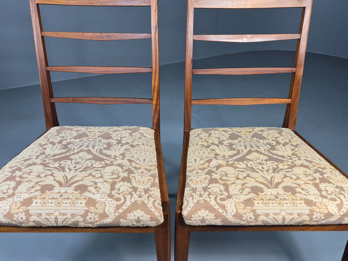 2 Vintage McIntosh Dining Chairs Teak frames Floral Upholstery 1960s EB12862