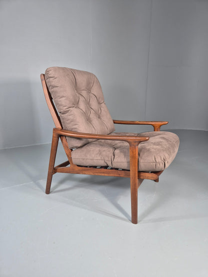 Vintage Guy Rogers New Yorker Longe Chair New Upholstery 1970s Retro EB11958