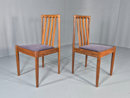 2 Vintage 1970s Dining Chairs Teak Frame New Seats Meredew Brand Retro Eb12489