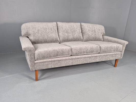 Vintage 3 Seater Mid Century Sofa Danish Design New Upholstery 1960s EB11127