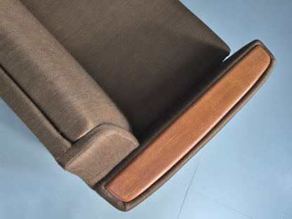 Vintage 1960s Sofa Bed Danish Green and Teak details Mid Century Classic EB09336