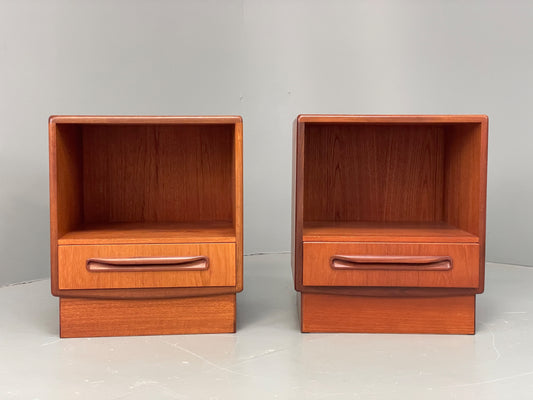 Vintage G Plan Bedside Cabinets Teak Mid Century Fresco 1960s Pair Retro EB12943