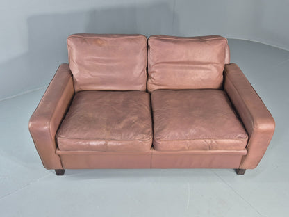Vintage 2 Seater Leather Settee 1970s Thams Buffalo Leather Retro MCM EB12378