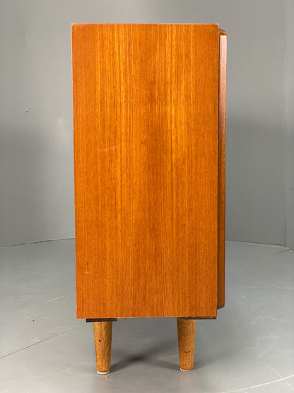 Vintage Teak Glazed Bookcase 1970s Shelving Mid Century Retro EB13151