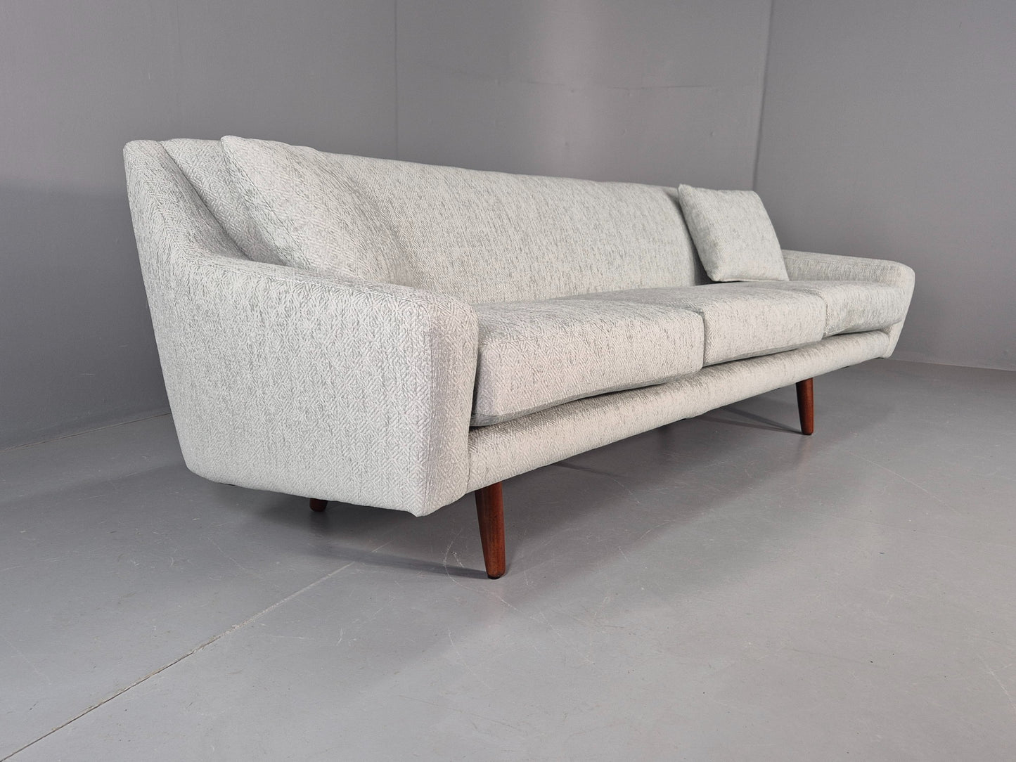 Vintage Mid Century 3 Seat Sofa New Upholstery Teak Legs 1960s EB12169
