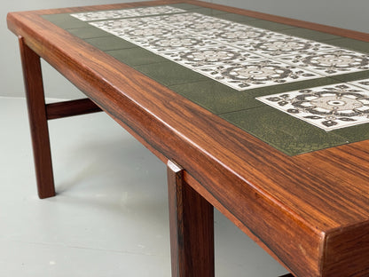 Vintage Rosewood Coffee Table 1960s Tile Topped By Arrebo Mid Century EB10871