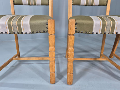 4 Vintage Henning Kjaernulf Dining Chairs Oak Frame 1970s Retro  EB12127