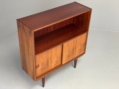 Vintage Danish 1960s Bookcase Cabinet Darkwood Sliding Mid Century Retro EB11992