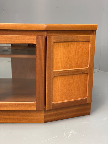 Vintage Teak Media Unit By Nathan Retro Squares HiFi TV Cabinet EB12938
