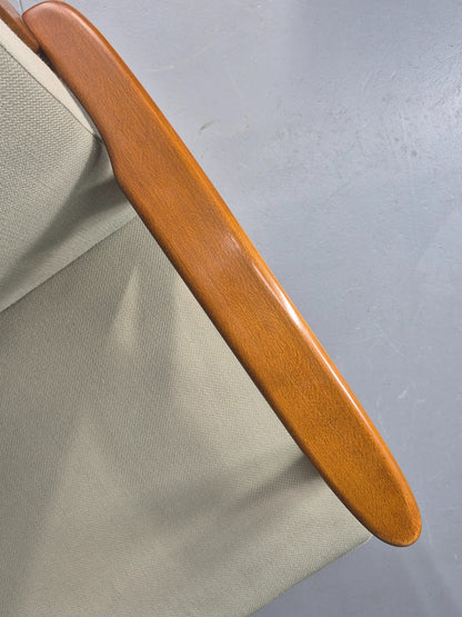 Vintage Mid Century Danish lounge chair Beech Frame 1970s Retro EB11372
