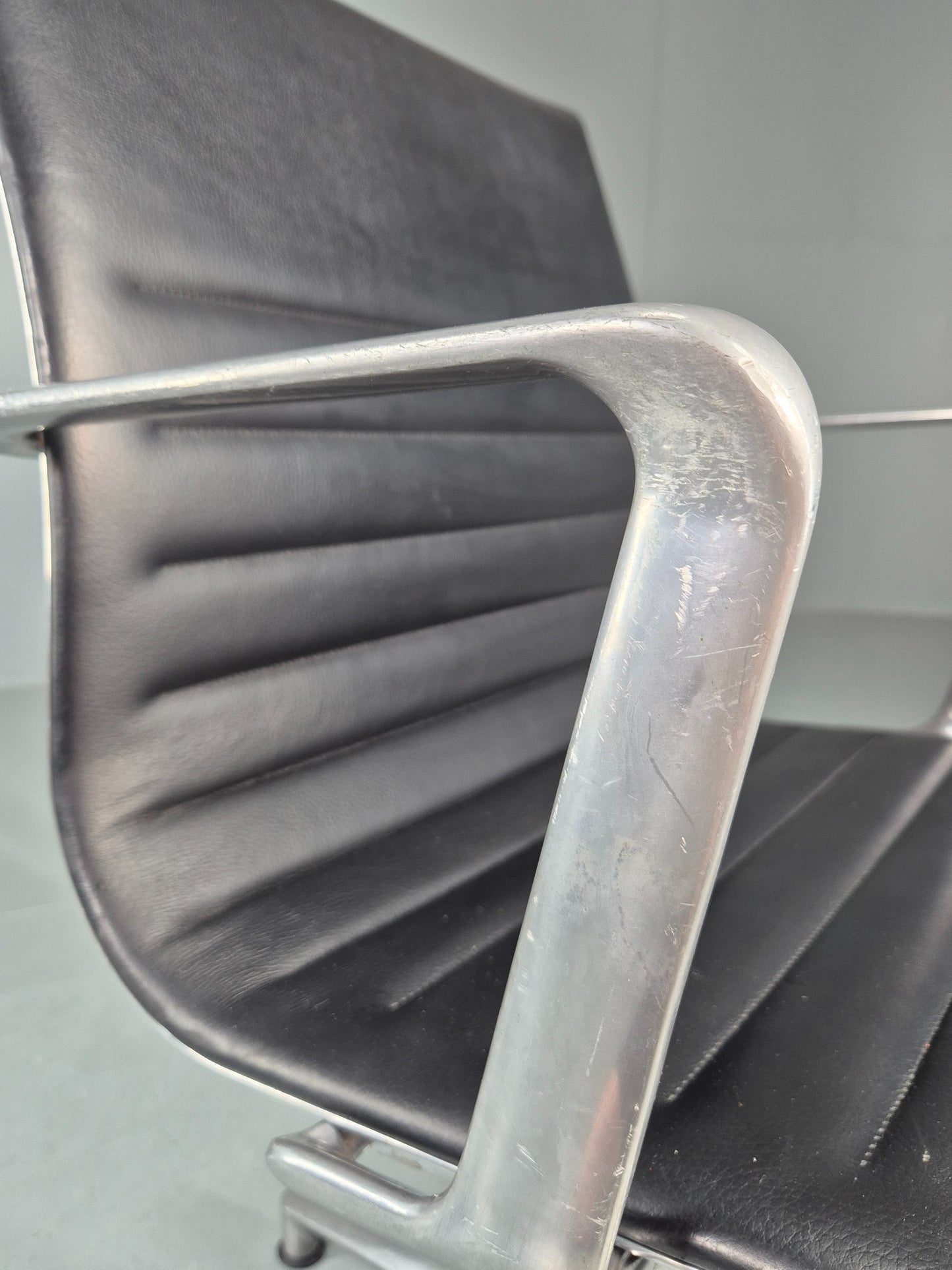 Vintage ICF Eames Style Office Chair Leather and Aluminium EB12240