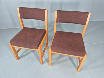 2 Vintage Teak Dining Chairs 1970s Church Office Home EB12176