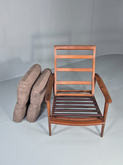 Vintage Guy Rogers New Yorker Longe Chair New Upholstery 1970s Retro EB11958