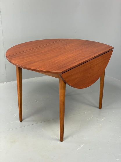 Vintage 1960s Teak Table Drop Leaf Kitchen Circular Retro Mid Century EB12496