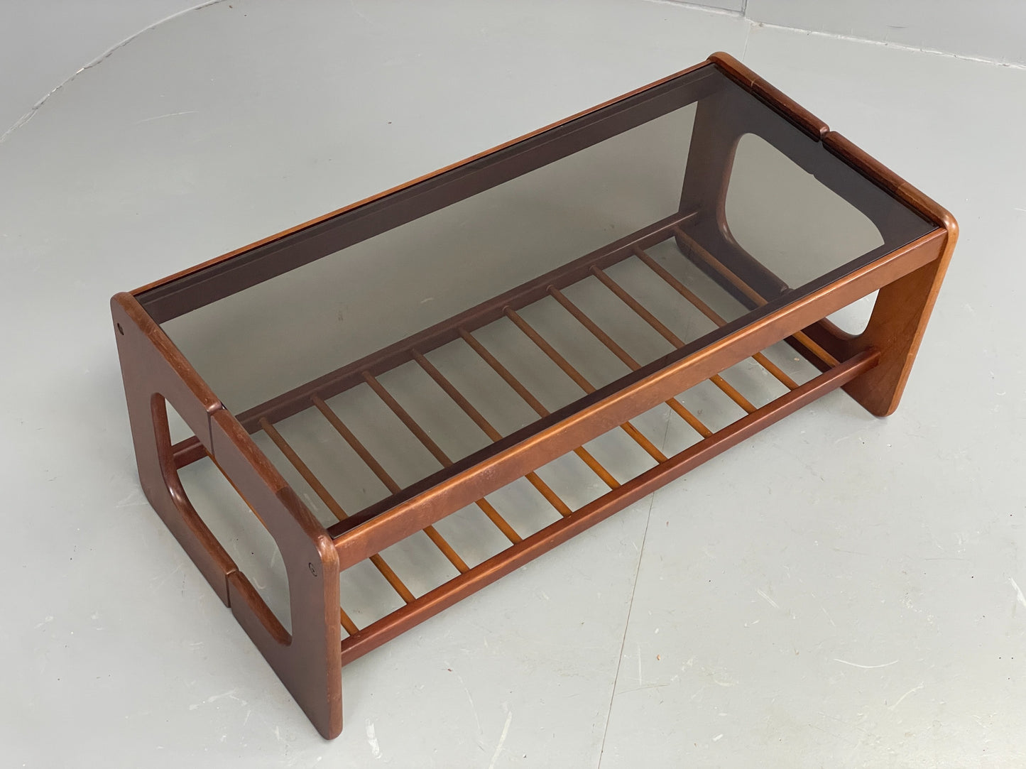 Vintage Danish Coffee Table Teak & Glass Retro 1970s Mid Century EB12304