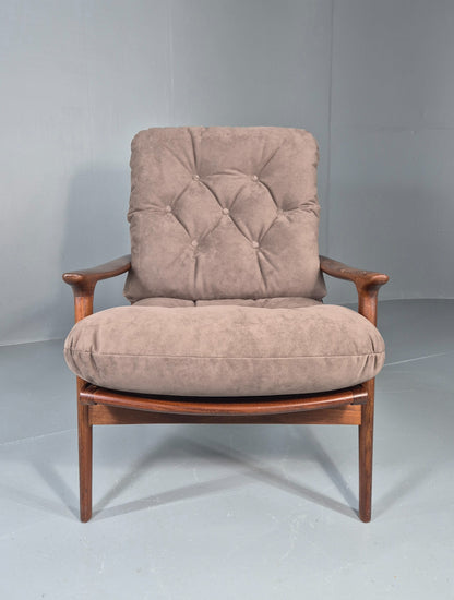 Vintage Guy Rogers New Yorker Longe Chair New Upholstery 1970s Retro EB11958