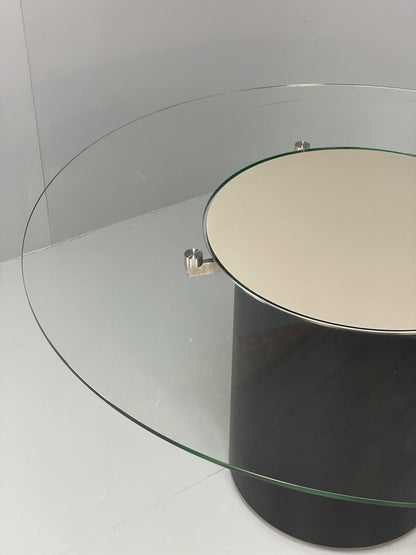 Circular Glass Dining Table By BoConcept Lazy Suzan Black Ash Modern EB12883
