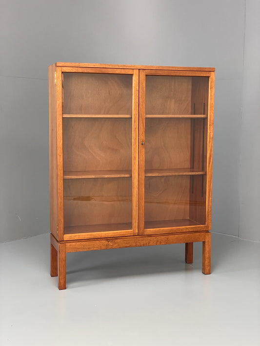 Vintage Bookcase Enham Military Glass Doors 1960s Midcentury Mahogany EB12609