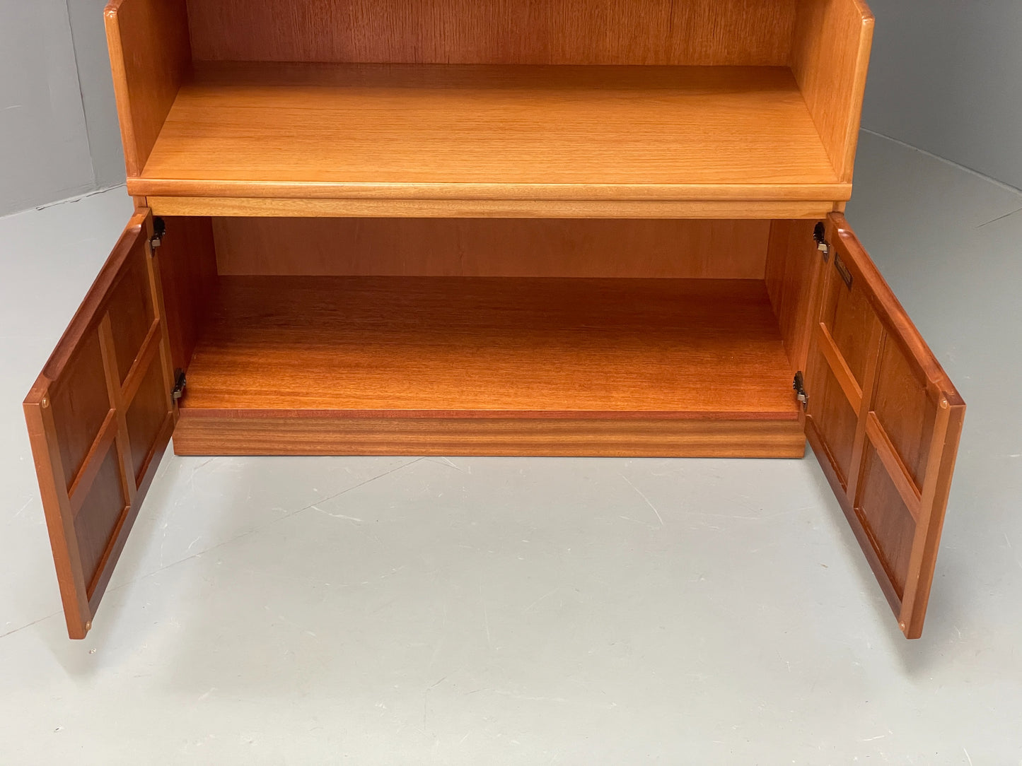 Vintage Nathan Wall Unit Teak Squares 1970s Retro Shelving Glazed EB11968