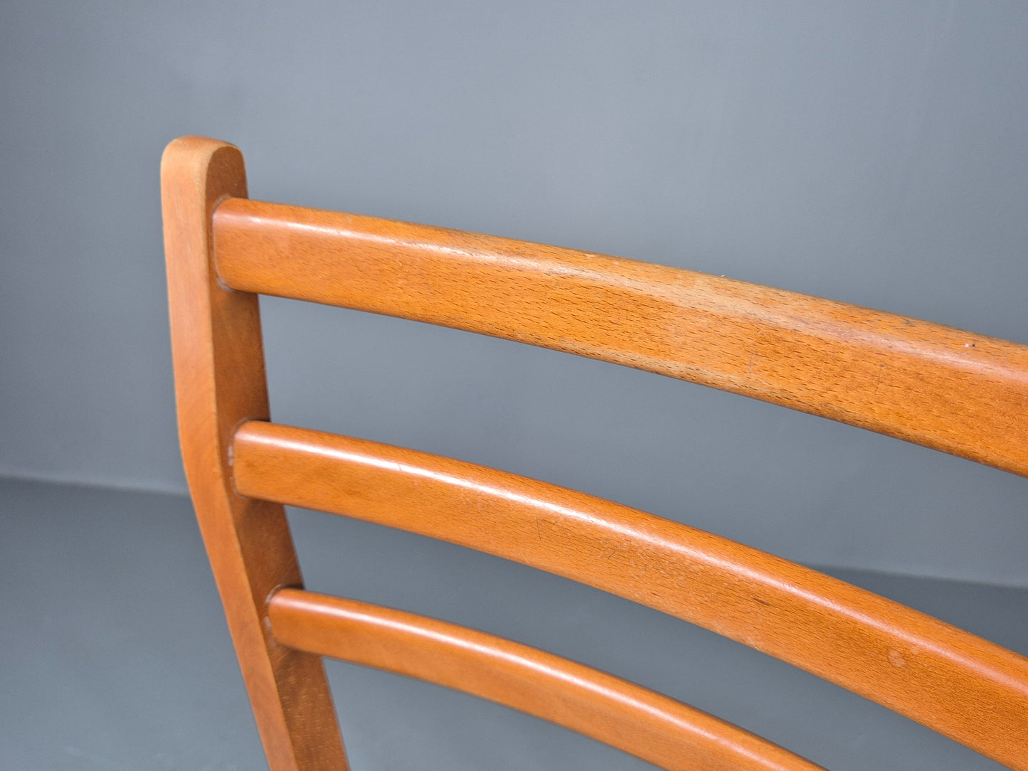 2 Vintage Mid Century Dining Chairs Beech Vinyl 1960s Retro  EB12255