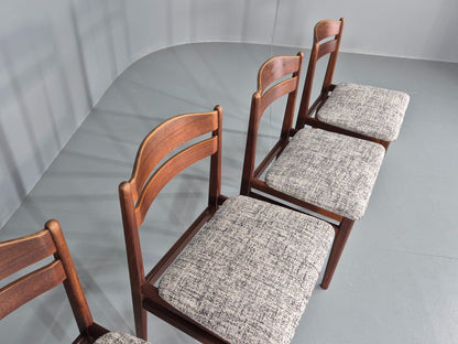 Set of four dining chairs with silver and deep blue seat pads EB11892