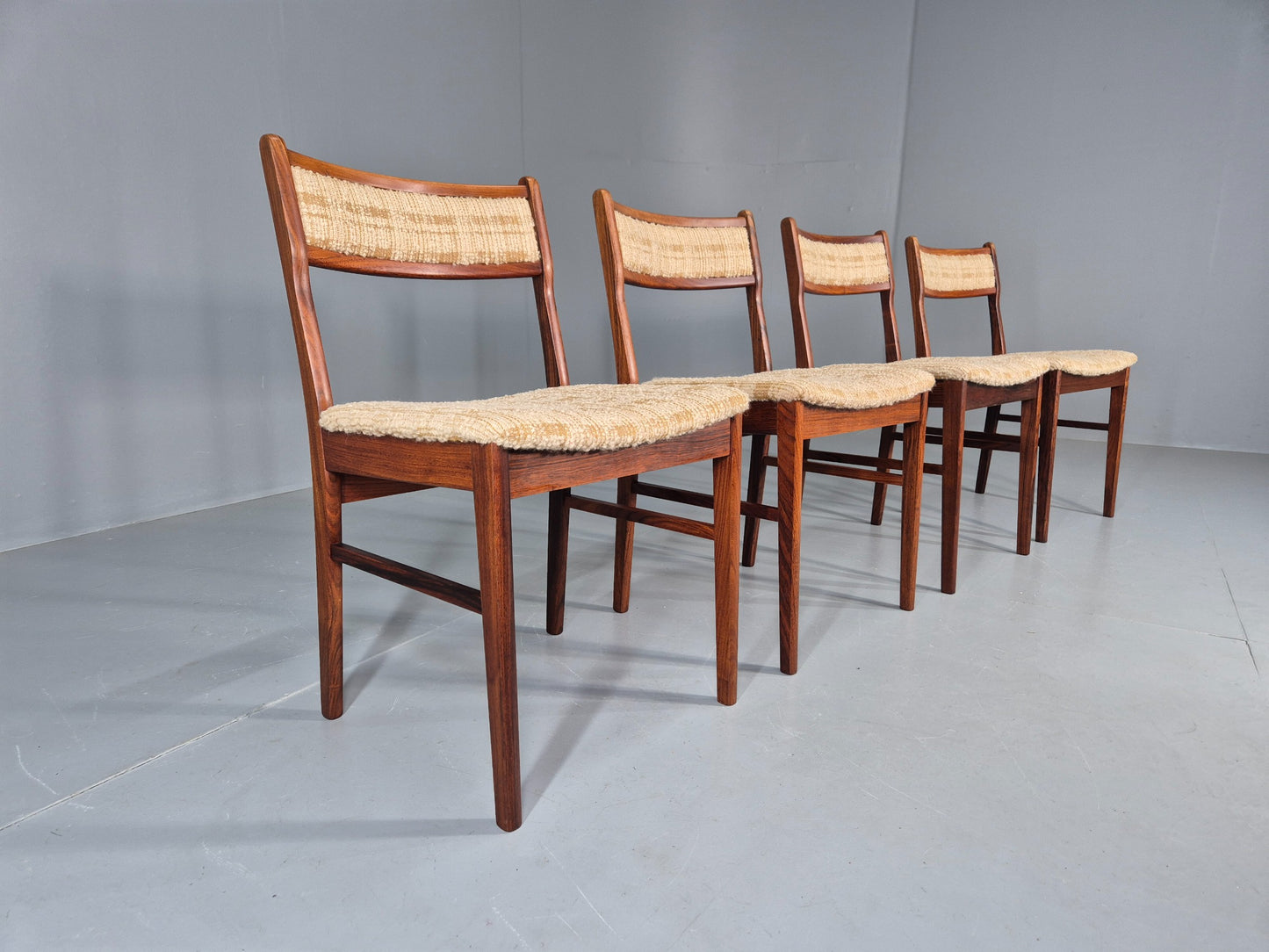 4 Vintage Midcentury Danish Dining Chairs Original 1970s Retro EB12119