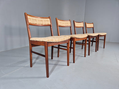 4 Vintage Midcentury Danish Dining Chairs Original 1970s Retro EB12119
