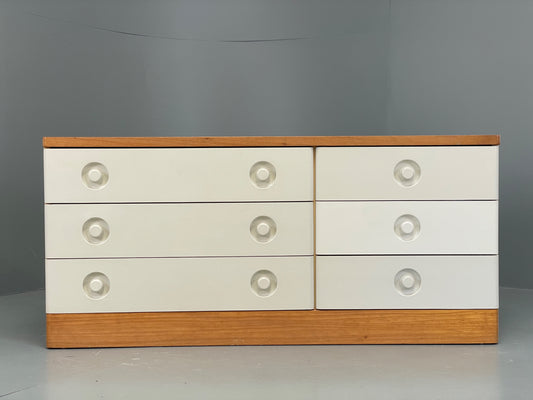 Vintage Chest Of Drawers By Stag White Retro 1980s Mid Century Oak Top EB12955