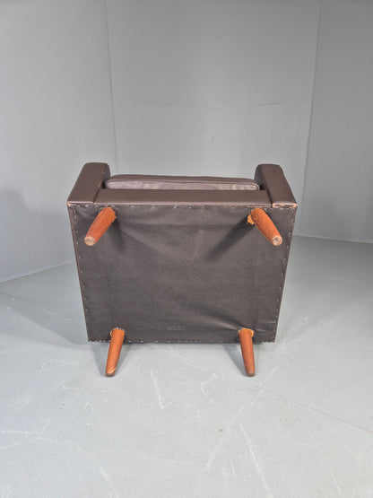 Vintage Danish Design Lounge Chair Brown Leather 1960s High Back MCM  EB13064