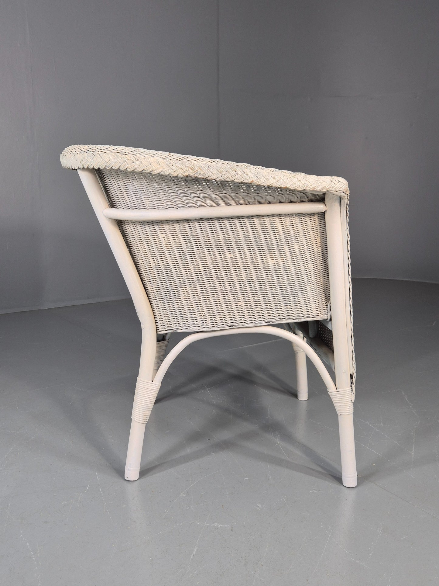 Vintage Lloyd Loom chair 1930s Original White Painted B12163