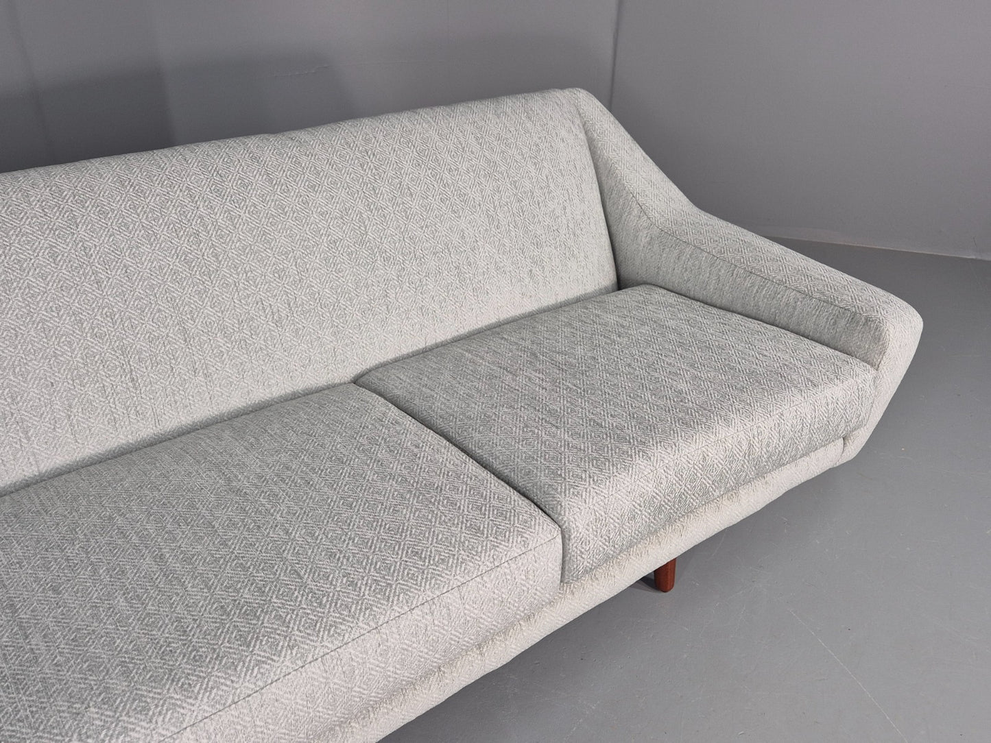 Vintage Mid Century 3 Seat Sofa New Upholstery Teak Legs 1960s EB12169