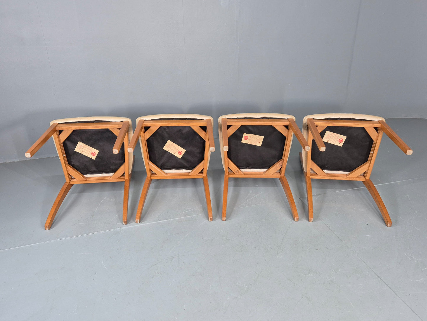 4 Vintage G Plan Dining Chairs High Spoke Back Ash Frame 1990s Retro EB12840