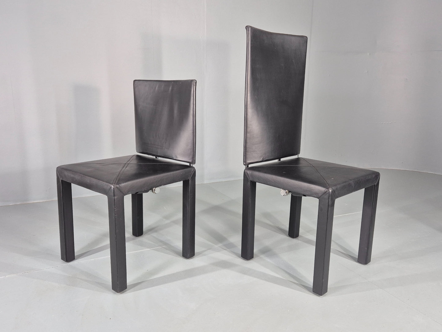 8 Vintage BB Italia Chairs Paolo Piva Leather Arcadia Model Post Modern EB12566