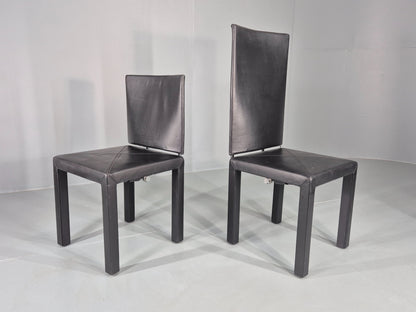 8 Vintage BB Italia Chairs Paolo Piva Leather Arcadia Model Post Modern EB12566