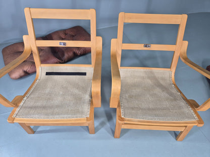 2 Vintage Swedese Leather Bentwood Lounge Chairs Design Yngve Ekstrom  EB13089