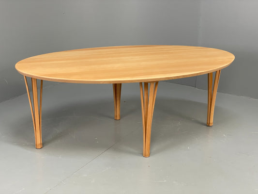 Danish Oval Coffee Table By Haslev Solid Beech Scandinavian EB12211