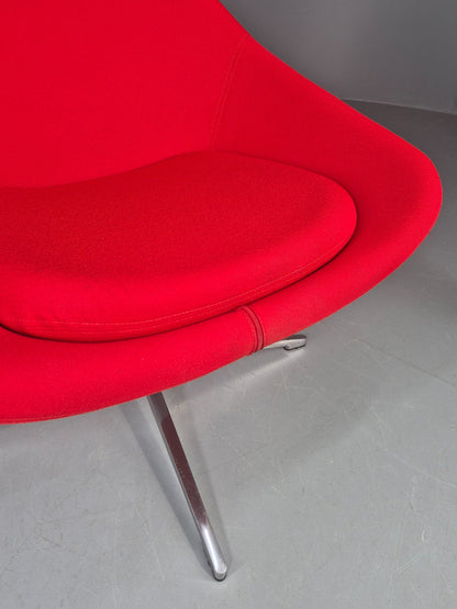 Vintage Allermuir Open Range Swivel Chair Red Fabric EB12248