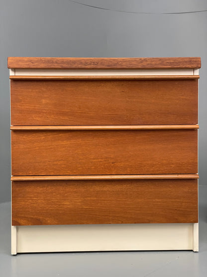 Vintage Bedside Cabinets Teak Pair Chest Of Drawers Retro 1970s White EB12625